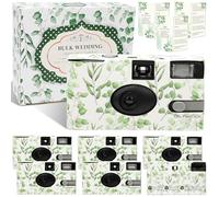 Entallor Paquete de 6 cámaras desechables a granel para boda con película mejorada de 35 mm, cámara desechable de eucalipto de un solo uso con flash, ISO 400 17 exposiciones para viajes al aire libre