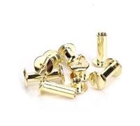 ENTAOER 10 Uds. Tornillos de encuadernación de Metal dorado claro, remaches, tornillo de cinturón ranurado(12mm)