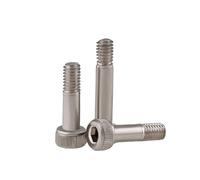 ENTAOER 20 piezas tornillos de cabeza hexagonal parcialmente roscados de grado 12,9, tornillo de hombro con rosca de medio diente, Perno niquelado/negro(Ni-plated,10MM_M2.5(20PCS))