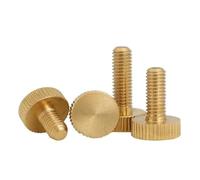 ENTAOER 5 unids/lote M3 M4 M5 M6 * 4/5/6/8/10/12/16/20/25 tornillos de cabeza plana de latón moleteado for apretar a mano(M4X8 5PCS)