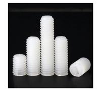 ENTAOER Tornillo de fijación ranurado de nailon con punta plana, tornillos prisioneros sin cabeza, aislamiento de plástico M3 M4 M5 M6 M8 M10 M12(M6x10(30Pcs))