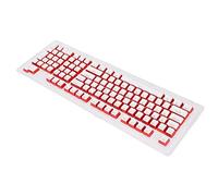 Entatial 110 Teclas Teclado de Teclas, Diseño Ergonómico Teclas de Teclado FOS Step ABS Keycap Inyección de 2 Colores del OEM para la Mayoría de los Teclados Mecánicos(Letra roja Blanca)