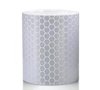 Entatial Akozon 5cm Cinta Adhesiva Reflectante Rollo Advertencia, Fluorescente Cinta Reflectante Adhesiva, Pegatina Autoadhesivo Seguridad Advertencia Rollo de 300cm (Blanco)