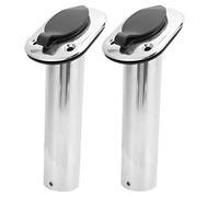 Entatial Soporte de caña de pescar, montaje empotrado a prueba de herrumbre barco caña de pescar titular 316 acero inoxidable 9 pulgadas de alta resistencia UV PCV Liner para