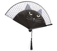 Entatial Ventilador Plegable para Gatos, Artesanías, Ventilador de Cocina, Ventilador de Estilo Japonés, Ventilador de Mano para Bailar, Regalos de Iglesia para Bodas de Mano
