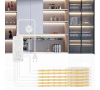 Enteenly COB Tira LED 6 x 1M con Control Táctil Regulable para Paneles Acústicos, Vitrinas, Armarios, Cocinas, Vinotecas, Estantería, 6000K