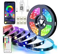 Enteenly Tira Led 5m RGBIC, Dreamcolor Tira de Luz USB con Control Remoto y Aplicación, Luz LED de Cambio de Color Bluetooth Sincronización de Música para TV, Hogar, Muebles, Decoración de Festivales