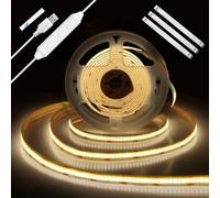 Enteenly Tira LED COB 2 m, Retroiluminación TV USB 5V con Regulador y Función Memoria, Tira LED Regulable sin Puntos para Iluminación Bias TV, Muebles y Ambiente, 4000K