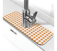 Entemne Alfombrilla de grifo con patrón de frutas naranjas para fregadero de cocina, absorbente, protector de salpicaduras, bandeja de desagüe, alfombrilla de drenaje para encimera de baño