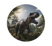 Entemne Alfombrilla de ratón redonda pequeña 3D, dinosaurio gigante, vida silvestre, animales, base de goma antideslizante, alfombrilla de mouse de 20 cm, alfombrilla de mouse portátil lavable para