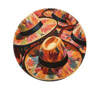 Entemne Alfombrilla de ratón redonda pequeña con diseño de sombreros de México, base de goma antideslizante, alfombrilla de mouse de 20 cm, alfombrilla de mouse portátil lavable para oficina, laptop