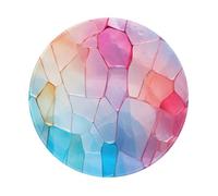 Entemne Alfombrilla de ratón redonda pequeña con patrón de fragmentos de vidrio colorido, base de goma antideslizante, alfombrilla de mouse de 20 cm, alfombrilla de mouse portátil lavable para oficina