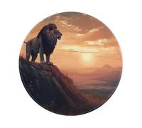 Entemne Alfombrilla de ratón redonda pequeña de África, animales salvajes, león, animales, base de goma, antideslizante, alfombrilla de ratón de 20 cm, alfombrilla de mouse portátil lavable para
