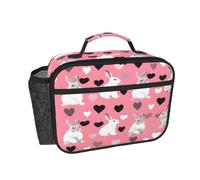 Entemne Aniam - Bolsa térmica para el almuerzo con diseño de conejo de San Valentín, para mujeres, hombres y niños, a prueba de fugas, térmica, para el trabajo, escuela, picnic, viajes, reutilizable
