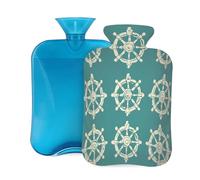 Entemne Bolsa de agua caliente de 2 litros, bolsa de agua caliente verde mar con funda, bolsa de terapia reutilizable para aliviar el dolor, calambres menstruales, dolor muscular, regalo de calor de