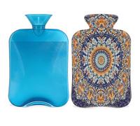 Entemne Bolsa de agua caliente de 2 litros con diseño de mandala, floral, ética, bolsa de terapia reutilizable para aliviar el dolor, calambres menstruales, dolor muscular, regalo cálido de invierno