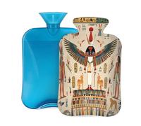 Entemne Bolsa de agua caliente de 2 litros con diseño de murales egipcios antiguos, bolsa de terapia reutilizable para aliviar el dolor, calambres menstruales, dolor muscular, regalo cálido de