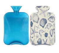 Entemne Bolsa de agua caliente de 2 litros, diseño de concha de mar, con funda reutilizable, bolsa de terapia para aliviar el dolor, calambres menstruales, dolor muscular, regalo de calor de invierno