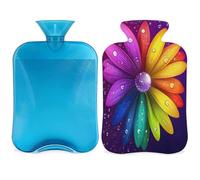 Entemne Bolsa de agua caliente de 2 litros, diseño de gotas de agua, con tapa, reutilizable, bolsa de terapia para aliviar el dolor, calambres menstruales, dolor muscular, regalo de calor de invierno