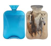 Entemne Bolsa de agua caliente de 2 litros para correr, pintura artística, bolsa de agua caliente con funda, bolsa de terapia reutilizable para aliviar el dolor, calambres menstruales, dolor muscular