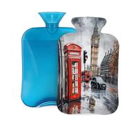 Entemne Bolsa de agua caliente London Vintage Big Ben para teléfono, bolsa de agua caliente con funda, bolsa de terapia reutilizable para aliviar el dolor, calambres menstruales, dolor muscular