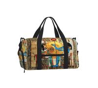 Entemne Bolsa de deporte con compartimento para zapatos, ligera, resistente al agua, para fin de semana, durante la noche, Egyptian Papyrus King Queen, 45x23x25cm, Clásico
