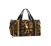 Entemne Bolsa de deporte con compartimento para zapatos, ligera, resistente al agua, para fin de semana, durante la noche, King y Queen egipcio, 45x23x25cm, Clásico