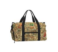 Entemne Bolsa de gimnasio con compartimento para zapatos, ligera, resistente al agua, para fin de semana o durante la noche, Patrón de cartas de tarot vintage, 45x23x25cm, Clásico