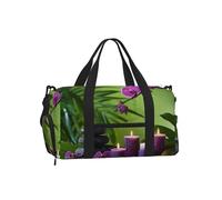 Entemne Bolsa de gimnasio con diseño geométrico de bambú japonés, color rojo y dorado, con compartimento para zapatos, para mujeres y hombres, bolsa de viaje, ligera, resistente al agua, para fin de