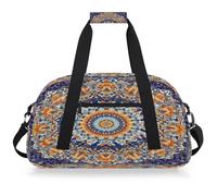 Entemne Bolsa de lona para niños, diseño de mandala, floral, ética, resistente al agua, para gimnasio, deportes, bolsa de viaje ligera para niños y niñas, bolsa de transporte para fin de semana