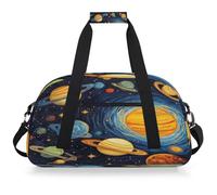 Entemne Bolsa de lona para niños, sistema solar, universo, planeta, resistente al agua, bolsa de deporte para gimnasio, bolsa de viaje ligera para niños y niñas, bolsa de transporte para fin de semana