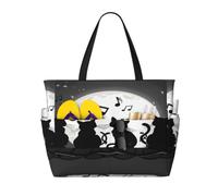 Entemne Bolsa de playa grande con cremallera, coloridas chanclas de verano, color azul, impermeable, a prueba de arena, bolsa de playa plegable para mujeres, viajes, vacaciones, gimnasio, alberca