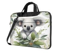 Entemne Bolsa para portátil de 13/14/15.6 pulgadas, diseño de oso koala, hoja de eucalipto, funda para laptop para mujeres y hombres, ligera, resistente al agua, bolsa de hombro, maletín, multicolor