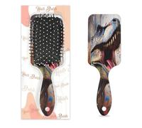 Entemne Cepillo de pelo para mujeres, hombres, niñas, niños, animales jurásicos, dinosaurios, arte del cuero cabelludo, cepillo de masaje, peine de cojín de aire para cabello húmedo y seco, desenredar