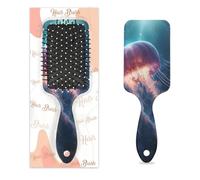 Entemne Cepillo de pelo para mujeres, hombres, niñas, niños, animales marinos, medusas, arte del cuero cabelludo, cepillo de masaje con cojín de aire, peine para desenredar el cabello seco y húmedo