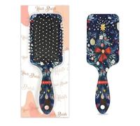 Entemne Cepillo de pelo para mujeres, hombres, niñas, niños, árbol de Navidad, pájaro, acebo, bayas, patrón de cuero cabelludo, cepillo de masaje, peine con cojín de aire, para desenredar el cabello