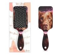 Entemne Cepillo de pelo para mujeres, hombres, niñas, niños, colorido, perro, animal, pintura, cuero cabelludo, cepillo de masaje, peine con cojín de aire, para desenredar el cabello seco y húmedo