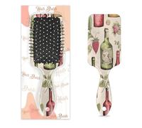 Entemne Cepillo de pelo para mujeres, hombres, niñas, niños, frutas, patrón de botella de vino, cepillo de masaje para cuero cabelludo, peine con cojín de aire para cabello húmedo y seco, desenredar