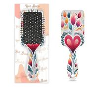 Entemne Cepillo de pelo para mujeres, hombres, niñas, niños, hojas abstractas, árbol del amor, cepillo de masaje para cuero cabelludo, peine con cojín de aire para desenredar el cabello seco y húmedo