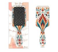Entemne Cepillo de pelo para mujeres, hombres, niñas, niños, India, máscara étnica, floral, cepillo de masaje para cuero cabelludo, peine con cojín de aire, para desenredar el cabello seco y húmedo