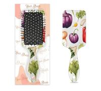 Entemne Cepillo de pelo para mujeres, hombres, niñas, niños, niños, frescos, vegetales, tomates, cepillo de masaje para cuero cabelludo, peine de cojín de aire para desenredar el cabello seco y húmedo