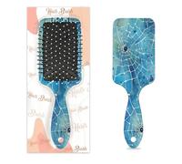 Entemne Cepillo de pelo para mujeres, hombres, niñas, niños, telaraña, azul, arte del cuero cabelludo, cepillo de masaje con cojín de aire, peine para desenredar el cabello seco y húmedo, cepillos