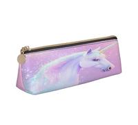 Entemne Estuche de piel impermeable para lápices para niñas y niños, organizador de papelería, bolsa pequeña para suministros escolares, bolsa organizadora de oficina, Rainbow Unicorn Fantasy Magic