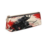 Entemne Estuche de piel impermeable para lápices para niñas y niños, organizador de papelería, bolsa pequeña para suministros escolares, bolsa organizadora de oficina, Pintura artística samurái