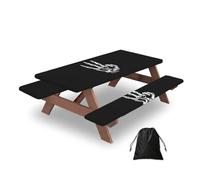 Entemne Hand Skeleton Rock Roll - Juego de fundas de mesa de picnic con 2 fundas de banco, 5 pies