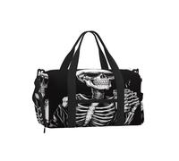 Entemne Independense Day Star - Bolsa de gimnasio deportiva con compartimento para zapatos, para mujeres y hombres, ligera, resistente al agua, para fin de semana, durante la noche, Funny Skeleton