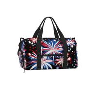 Entemne Independense Day Star - Bolsa de gimnasio deportiva con compartimento para zapatos, para mujeres y hombres, ligera, resistente al agua, para fin de semana, durante la noche, Bandera de Estados