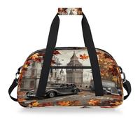 Entemne Londres Big Ben - Bolsa de lona para niños, resistente al agua, diseño de hojas de arce, bolsa de deporte ligera de viaje para niños y niñas, bolsa de transporte para fin de semana
