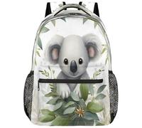 Entemne Mochila escolar para niños y niñas, bonito oso koala, hoja de eucalipto, mochila grande para escuela primaria, secundaria, impermeable, ligera, para adolescentes, viajes, senderismo