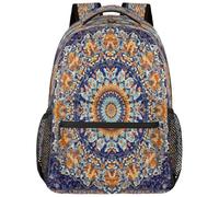 Entemne Mochila escolar para niños y niñas, diseño de mandala, floral, ética, grande, para escuela primaria, secundaria, impermeable, ligera, para adolescentes, viajes, senderismo
